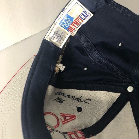 Vintage 90's OlympiCap USA Olympics Snapback 1996 Olympic Hat - Picture 5 of 5